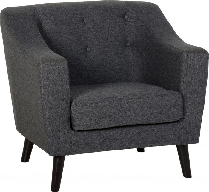 Ashley Arm Chair in Dark Grey Fabric - Click Image to Close